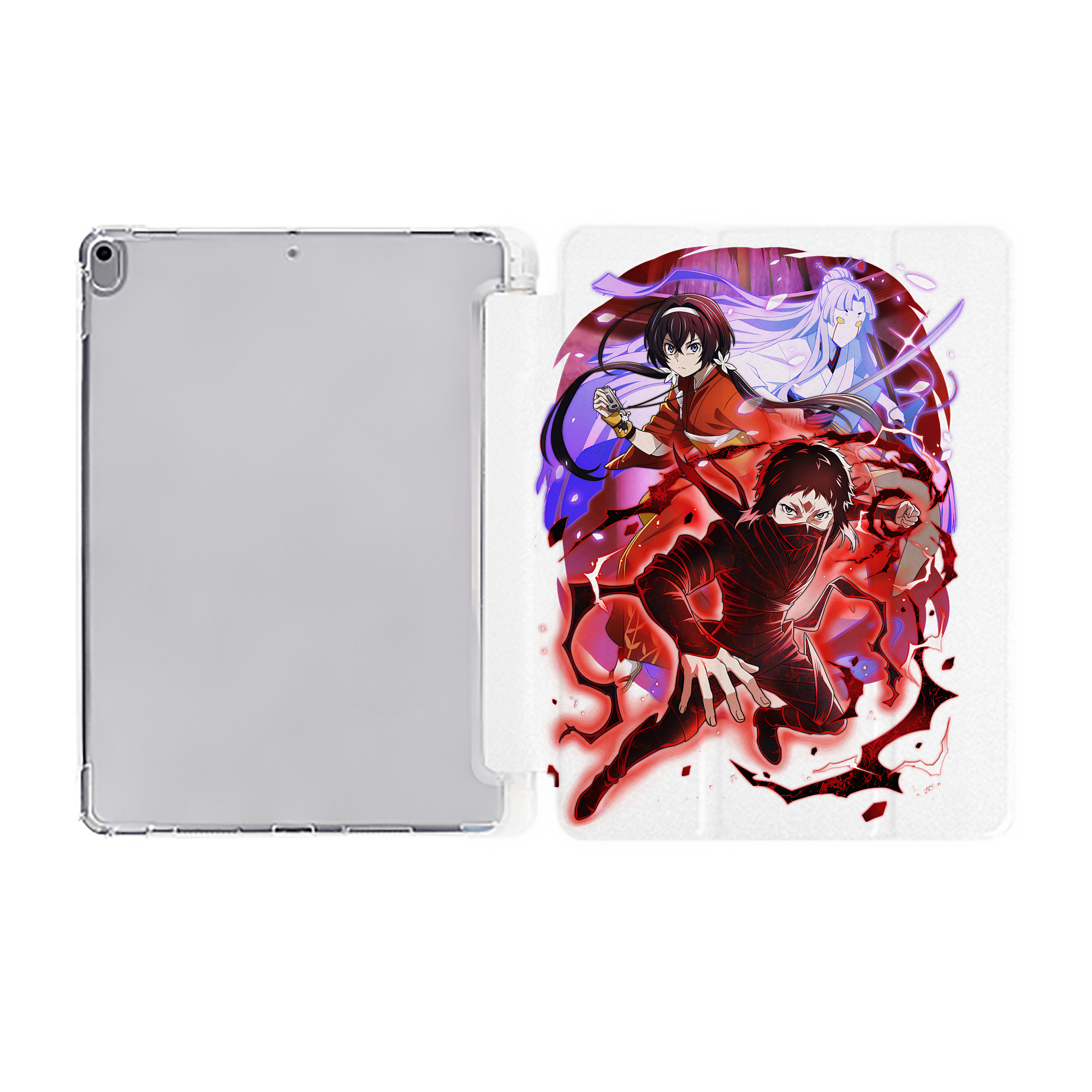 （画像用） 文豪ストレイドッグス Bungo Stray Dogs IPad ケース ペン収納付き 三つ折りスタンド PUレザー×シリコン 対応機種9.5/10.5/10.9インチ